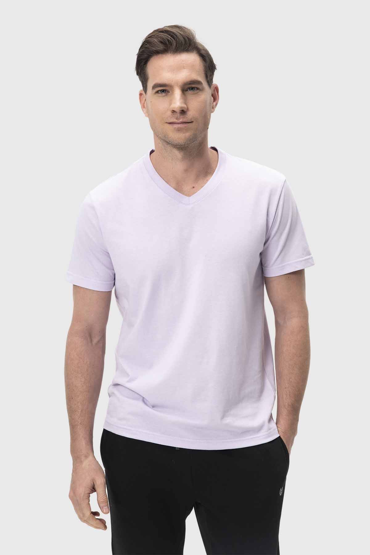 Polera Hombre Casual Básica Lavanda