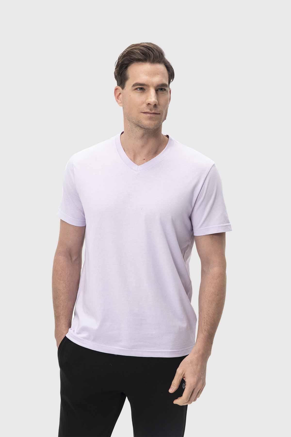 Polera Hombre Casual Básica Lavanda