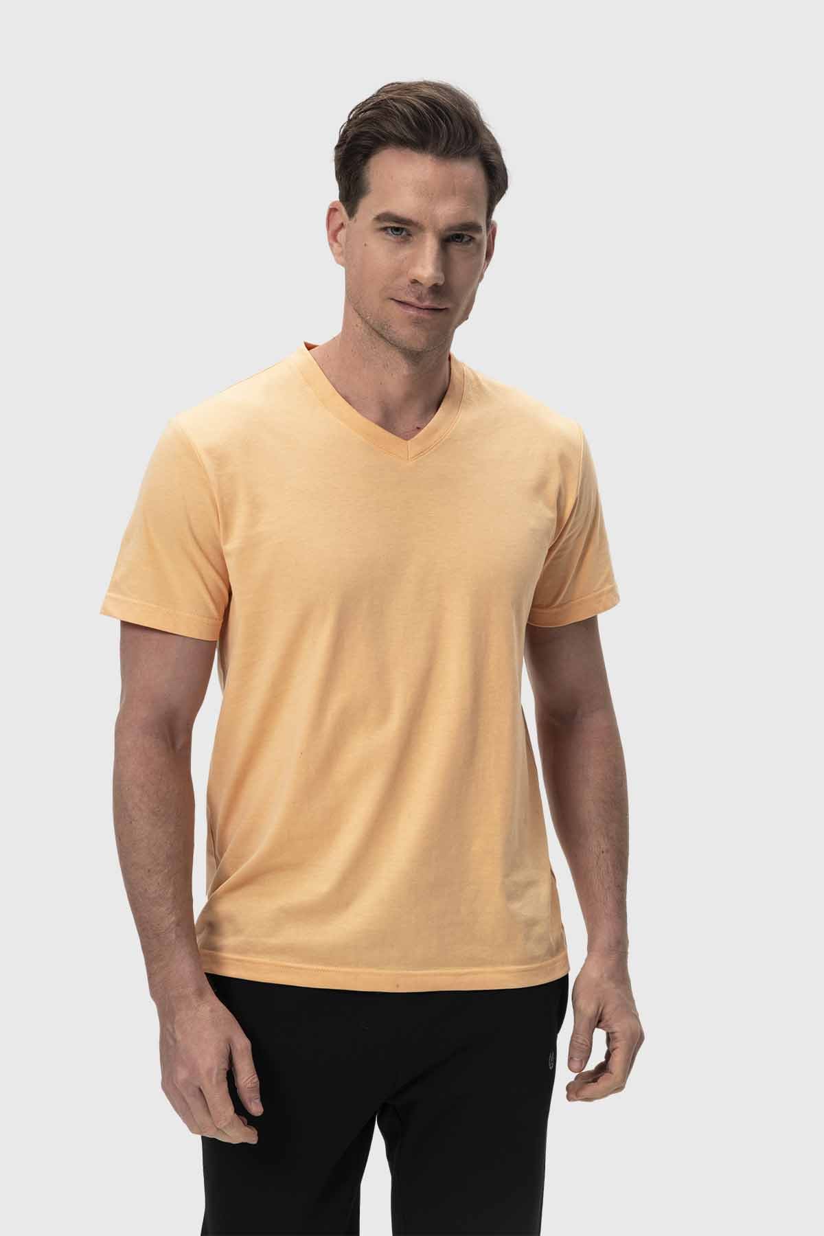 Polera Hombre Casual Básica Naranjo