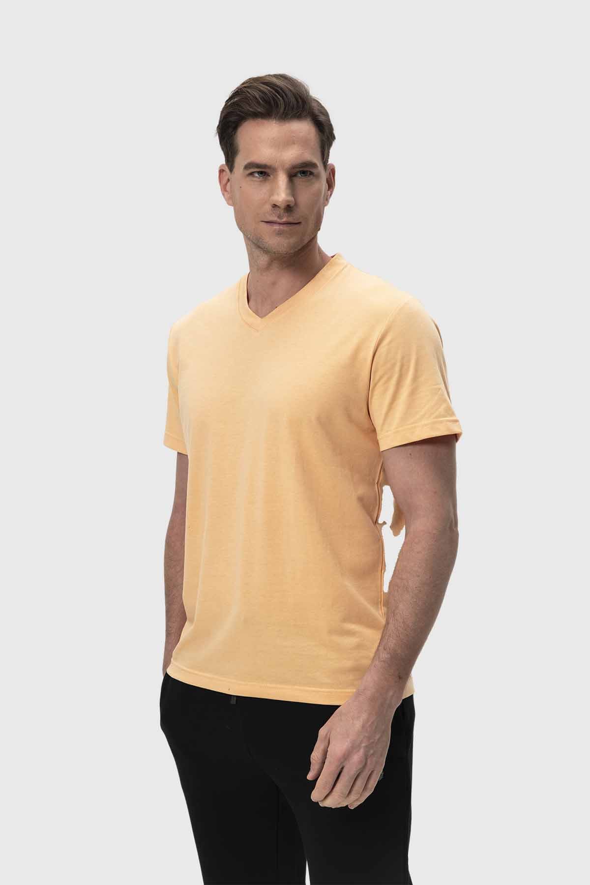 Polera Hombre Casual Básica Naranjo