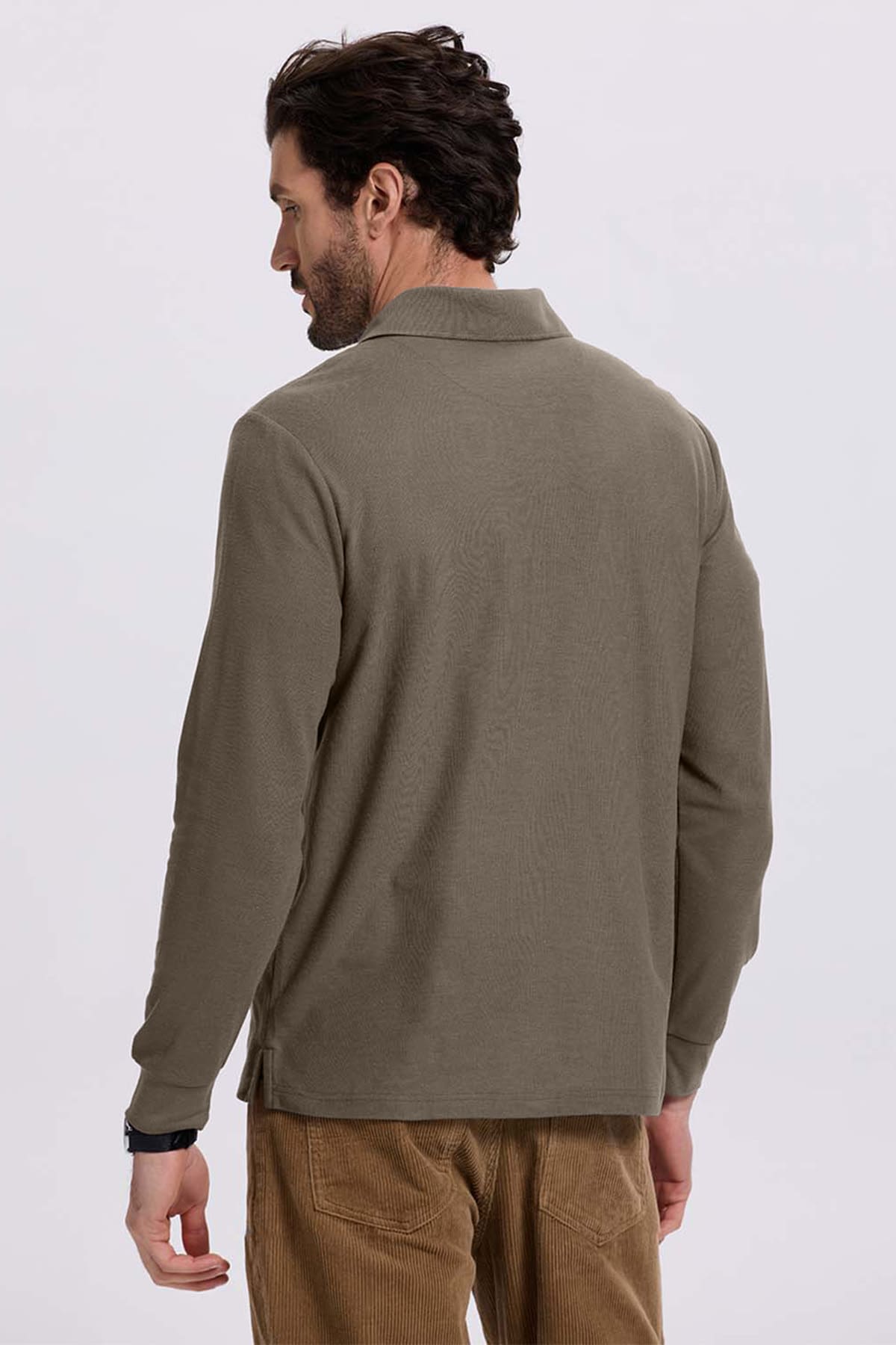 Polera Hombre Piqué Básica Café