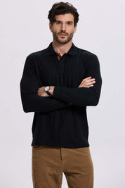 Polera Hombre Piqué Básica Negro