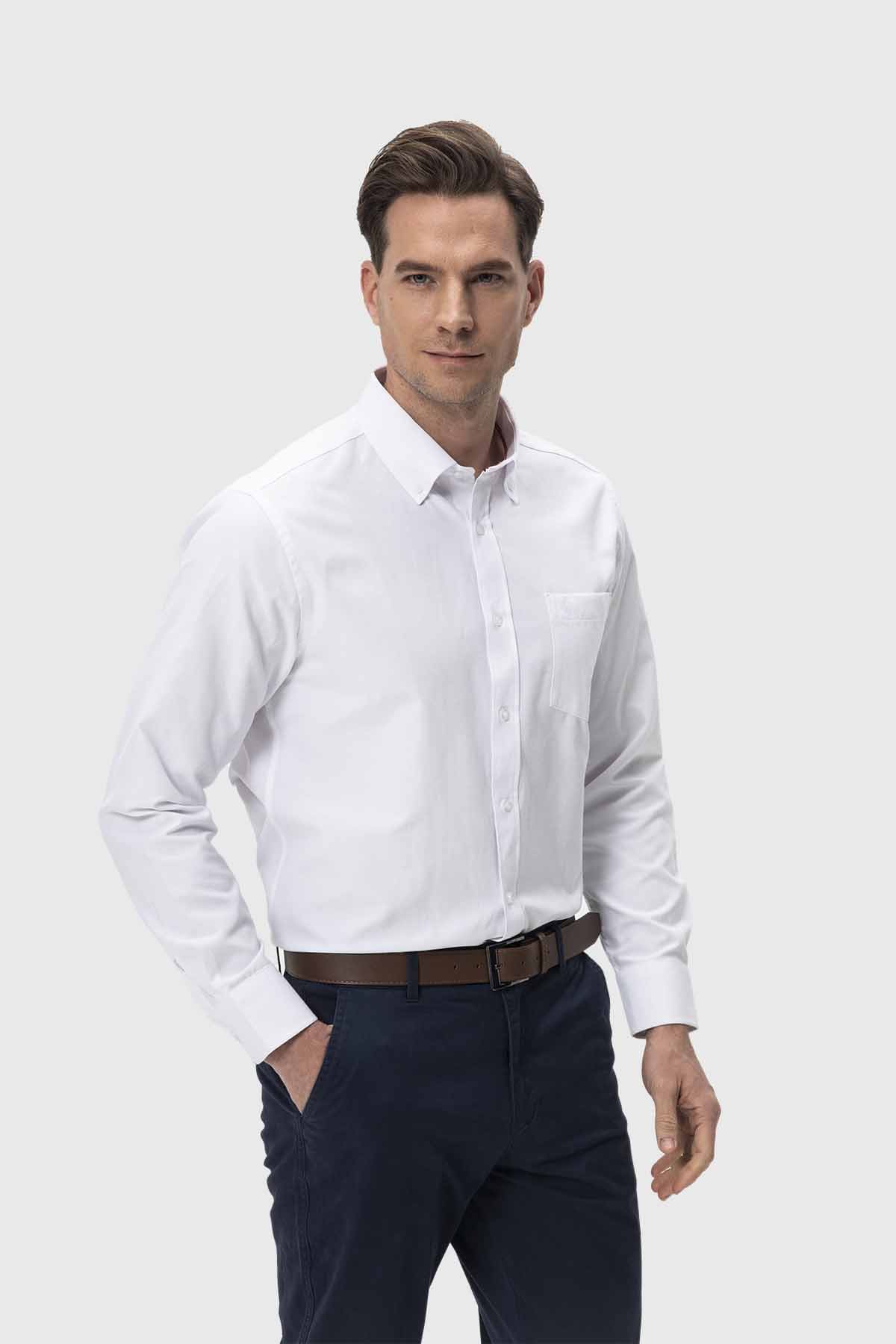 Camisa Hombre Oxford Blanco