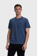 Polera Hombre Básica Con Bolsillo Azul