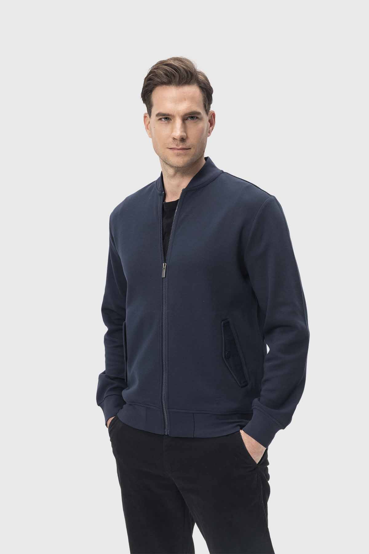 Polerón Hombre Bomber Azul