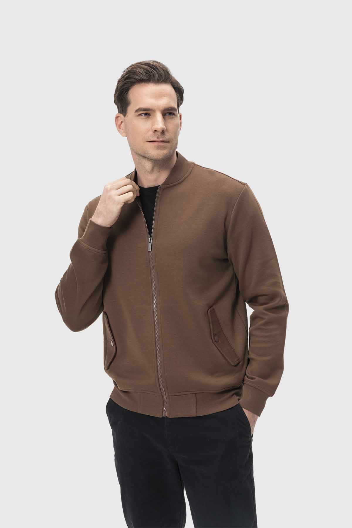 Polerón Hombre Bomber Chocolate