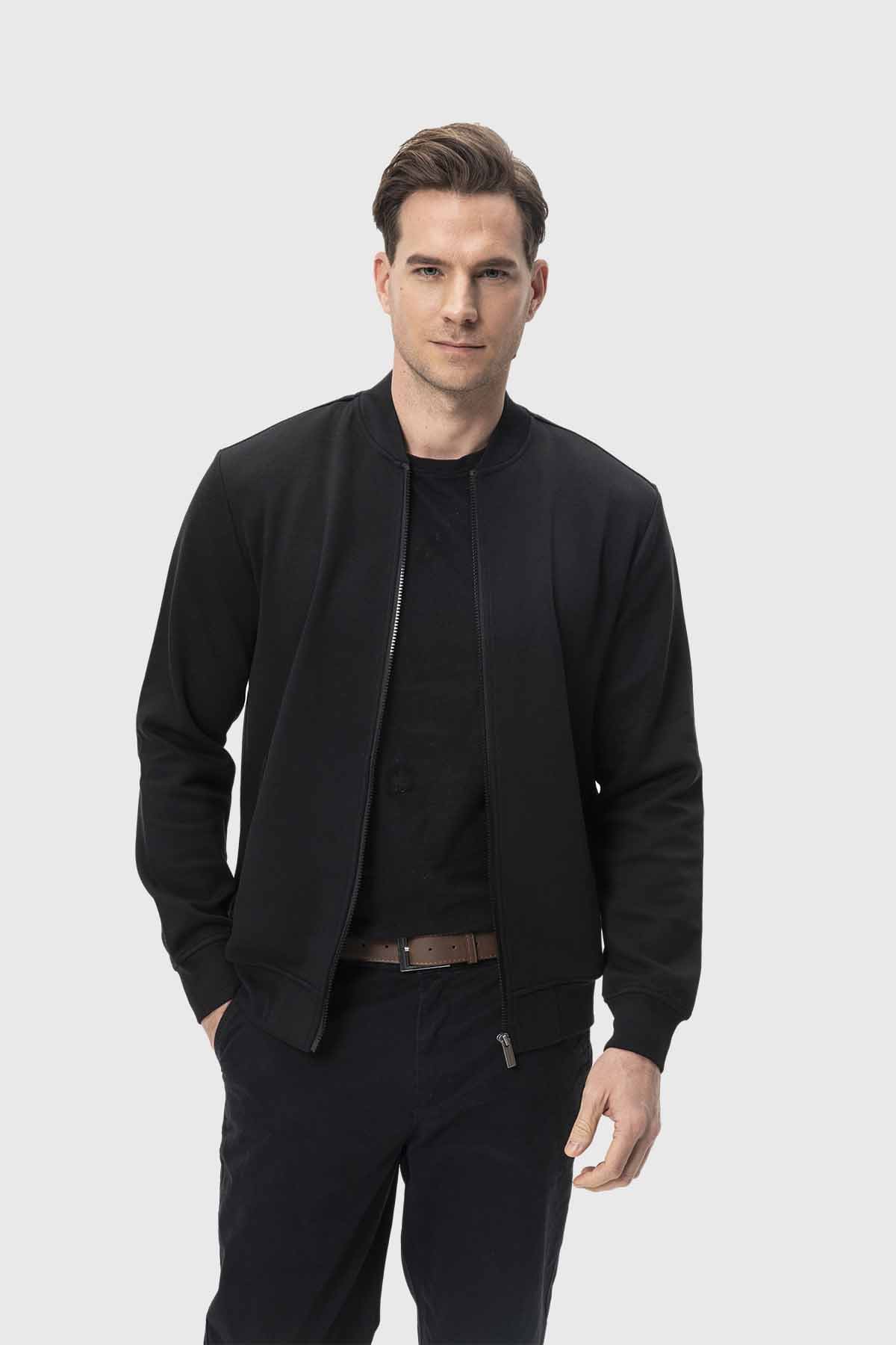 Polerón Hombre Bomber Negro