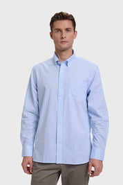 Camisa Hombre Cuadros Celeste