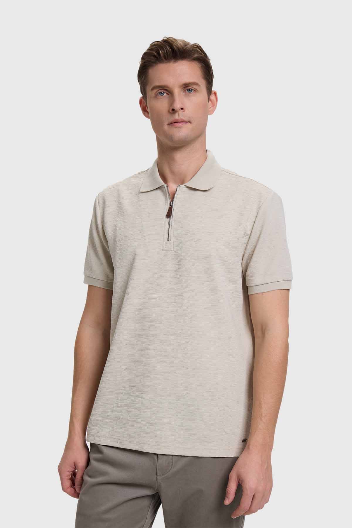 Polera Hombre Textura Gris
