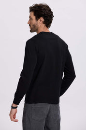 Polera Hombre Tres Botones Negro