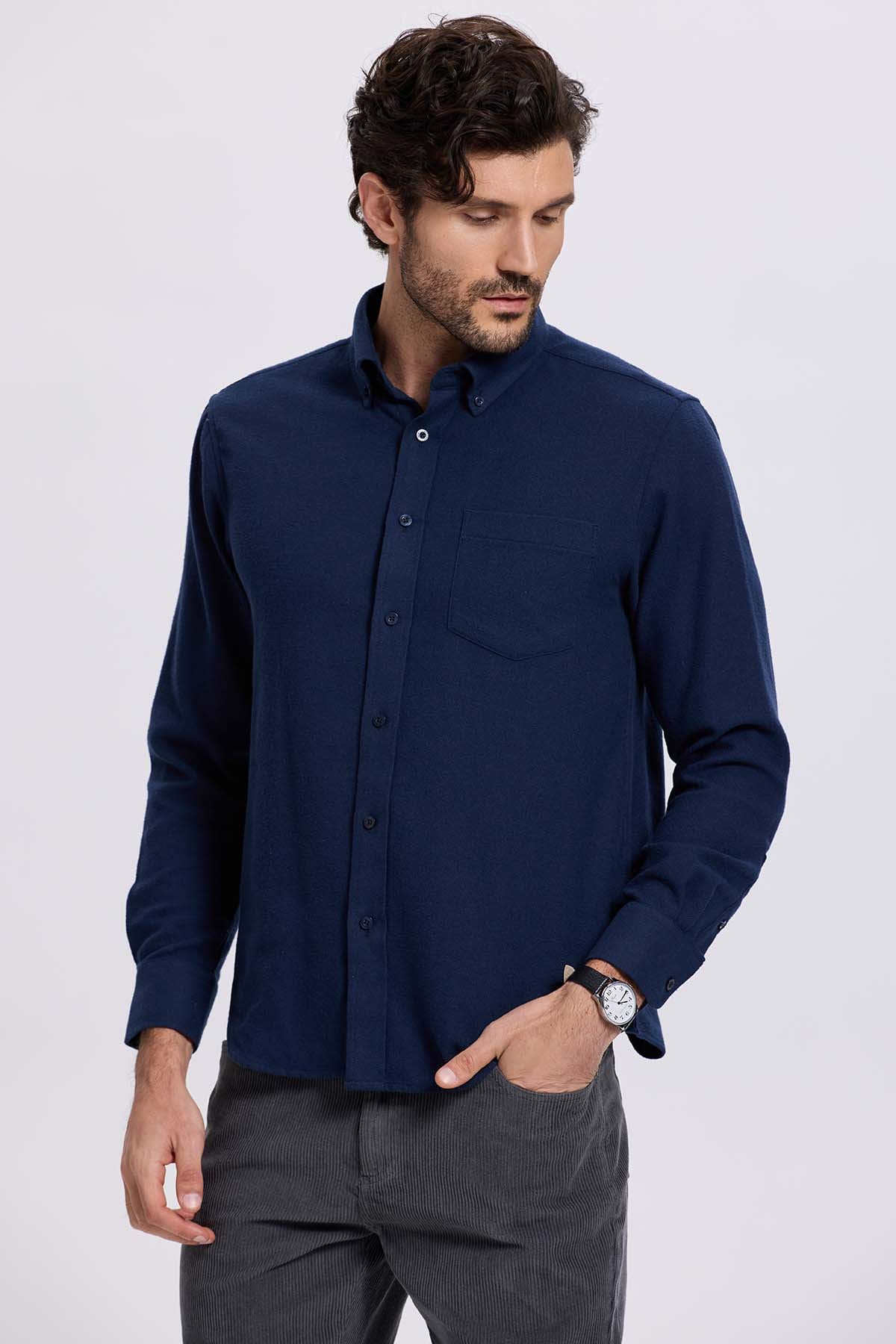 Camisa Hombre Franela Azul