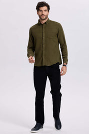 Camisa Hombre Franela Verde Verde Olivo / XXL