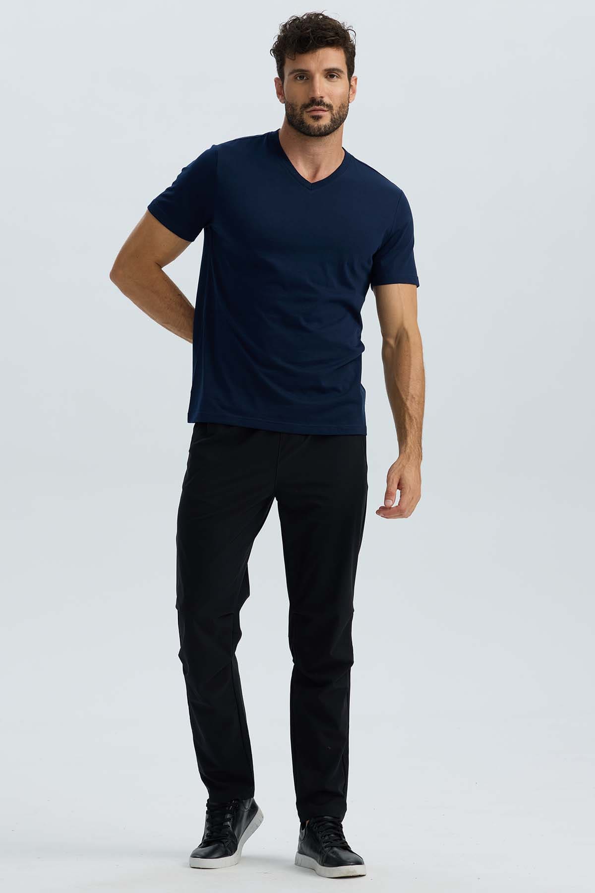 Polera Hombre Básica Azul Azul / XXL