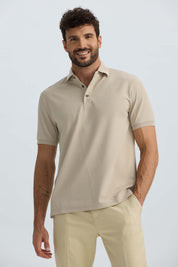 Polera Hombre Textura Beige Beige / XXL