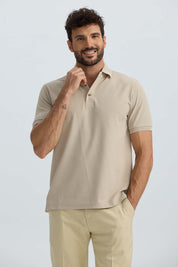 Polera Hombre Textura Beige Beige / XXL