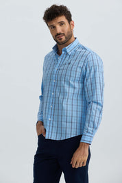 Camisa Hombre Cuadros Azul Azul / XXL