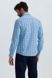 Camisa Hombre Cuadros Azul Azul / XXL