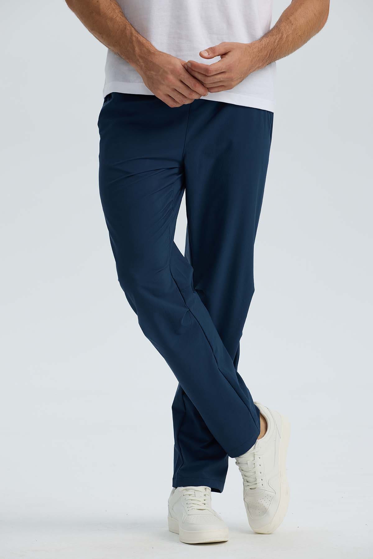 Pantalón Buzo Hombre Calce Recto Azul Marino Azul / XXL