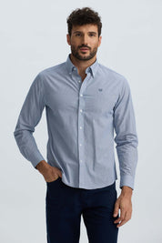 Camisa Hombre Rayas Azul Marino Azul / XXL