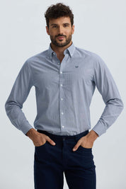Camisa Hombre Rayas Azul Marino Azul / XXL
