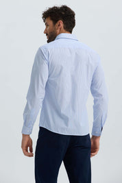 Camisa Hombre Rayas Celeste Azul / XXL