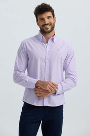 Camisa Hombre Rayas Lila Morado / XXL