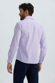 Camisa Hombre Rayas Lila Morado / XXL