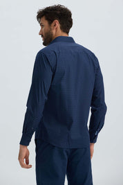 Camisa Hombre Cuello Italiano Azul Marino Azul / XXL