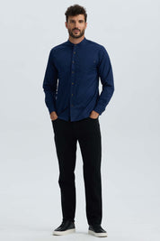 Camisa Hombre Premium Azul Denim Azul / XXL