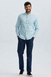 Camisa Hombre Premium Celeste Azul / XXL