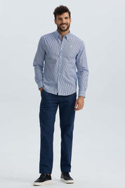 Camisa Hombre Moda Azul Marino Azul / XXL