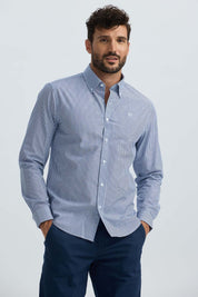 Camisa Hombre Moda Azul Marino Azul / XXL
