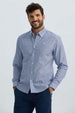 Camisa Hombre Moda Azul Marino Azul / XXL