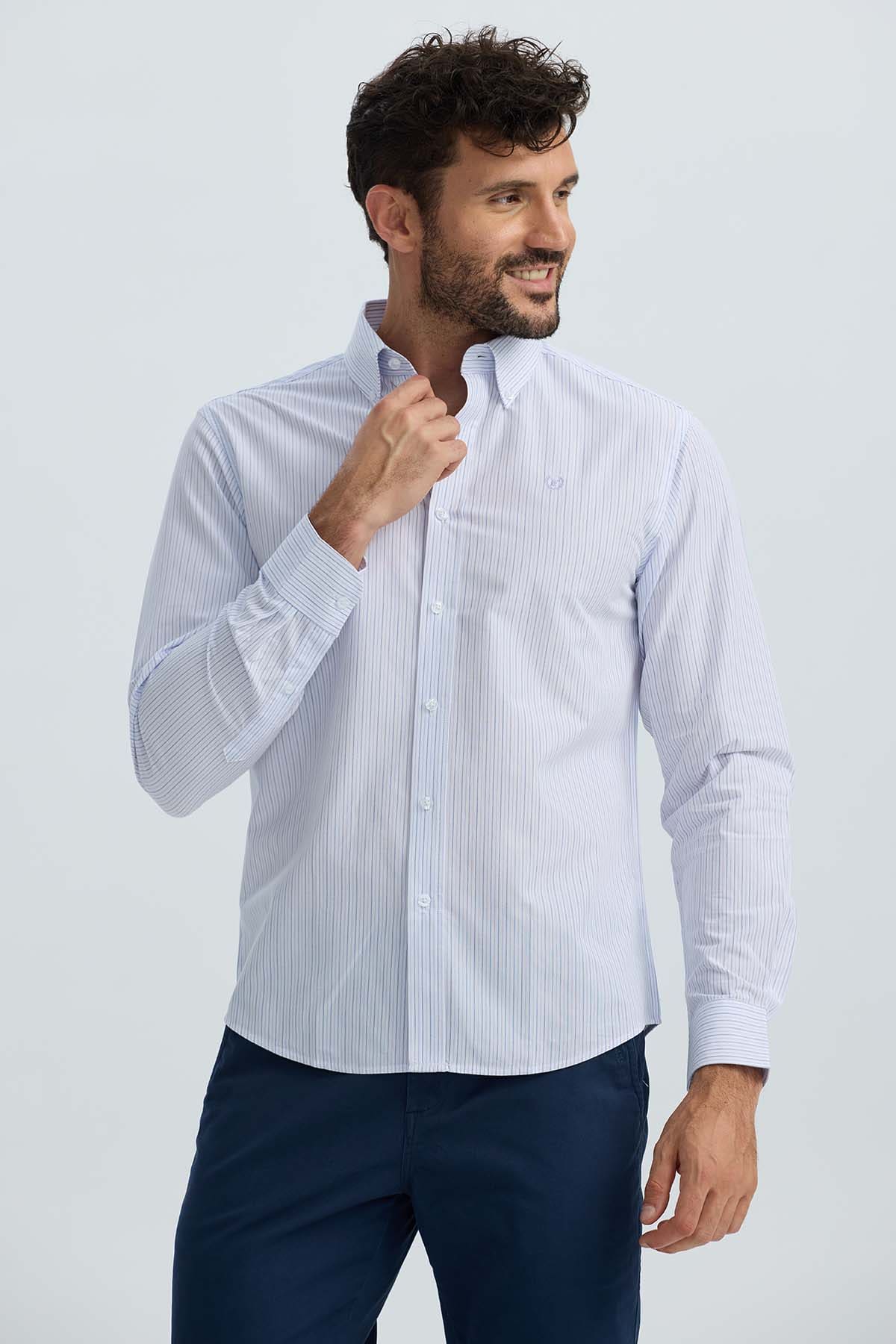 Camisa Hombre Moda Blanco Blanco / XXL