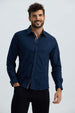 Camisa Hombre Lisa Azul Denim Azul / XXL