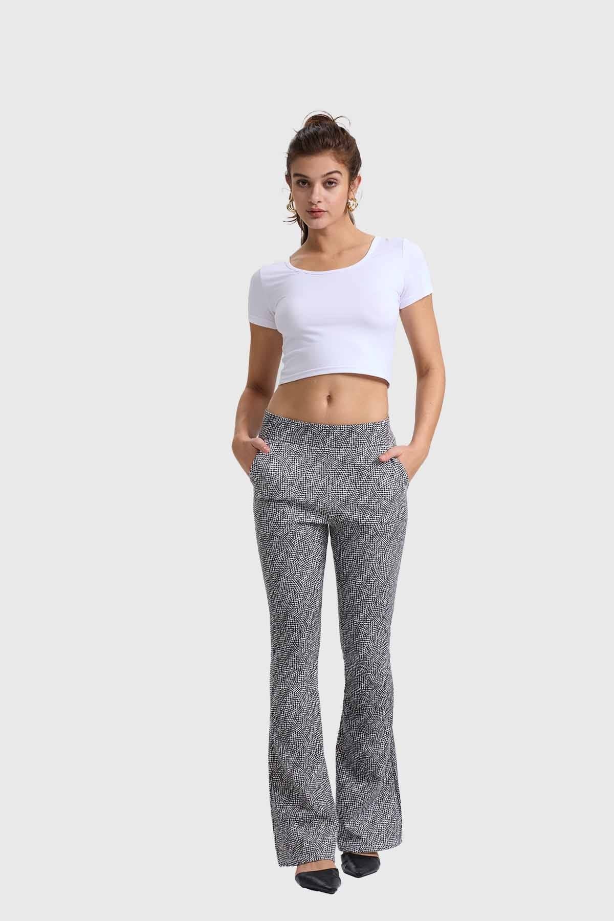 Calza Mujer Pretina Elástica Crudo