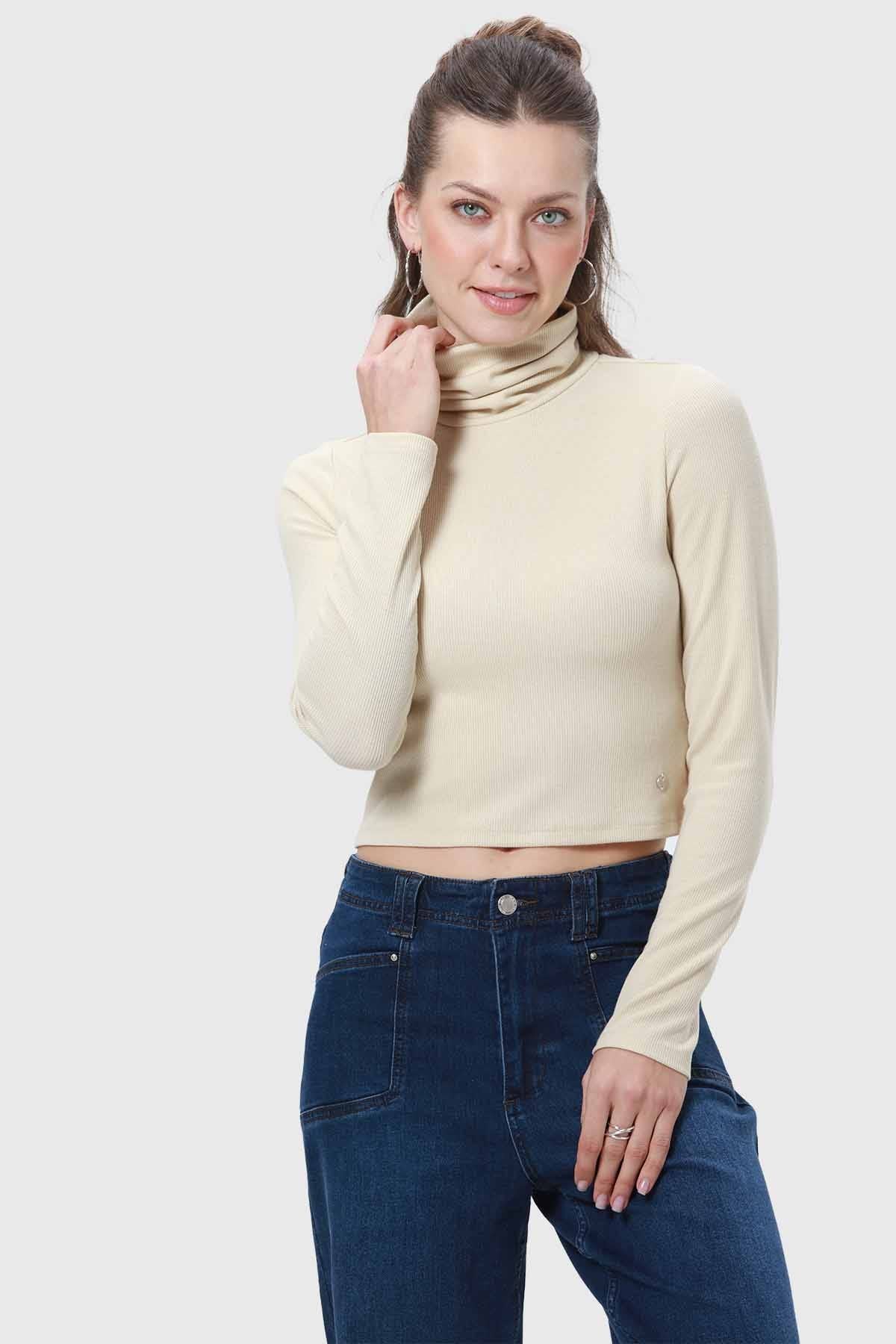 Polera Mujer Rib Nude