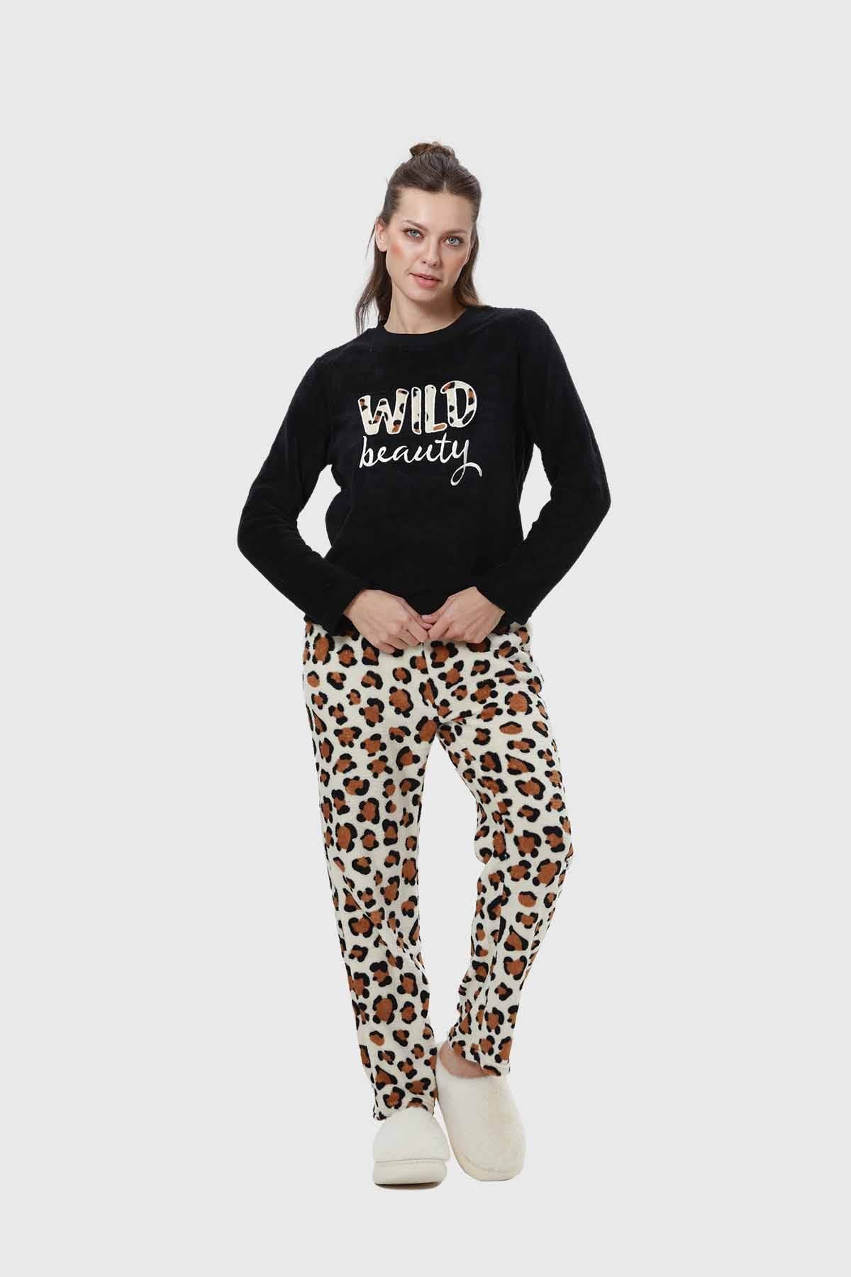 PIJAMA MUJER POLAR NEGRO V FSP