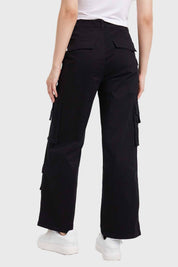 Pantalón Mujer Cargo Tiras Negro