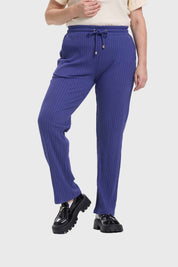 Pantalón Buzo Mujer Con Cordones Azul
