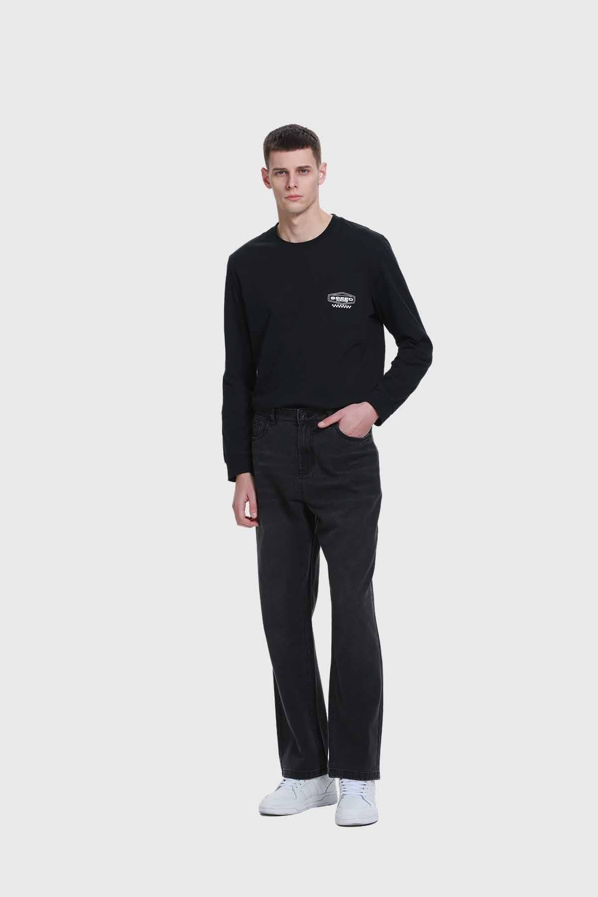 Jeans Hombre Baggy Focalizado Negro