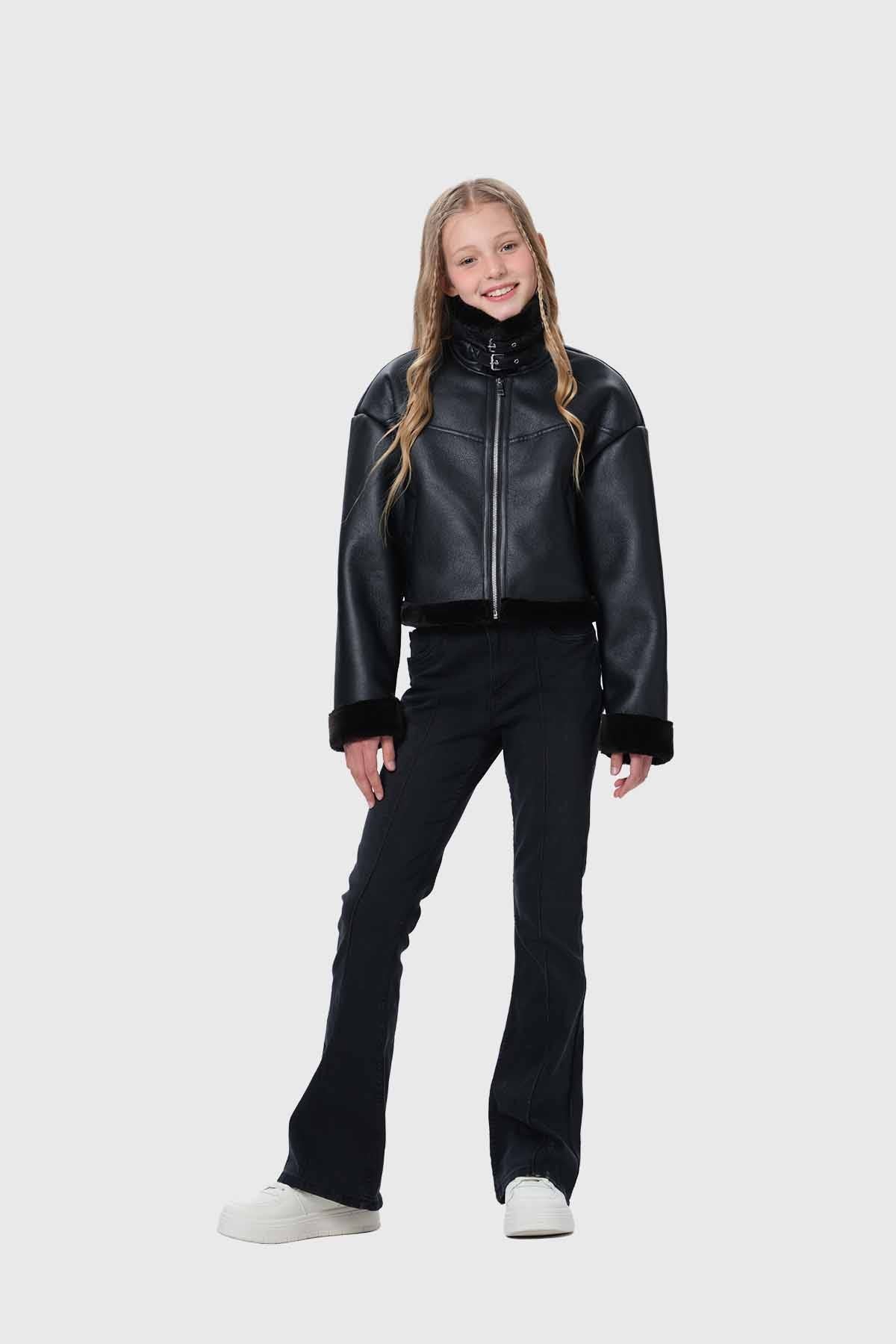 Chaqueta Niña Aviador Negro