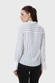Blusa Mujer Abotonada Con Pinzas Blanco