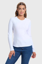 Polera Mujer Rib Blanco