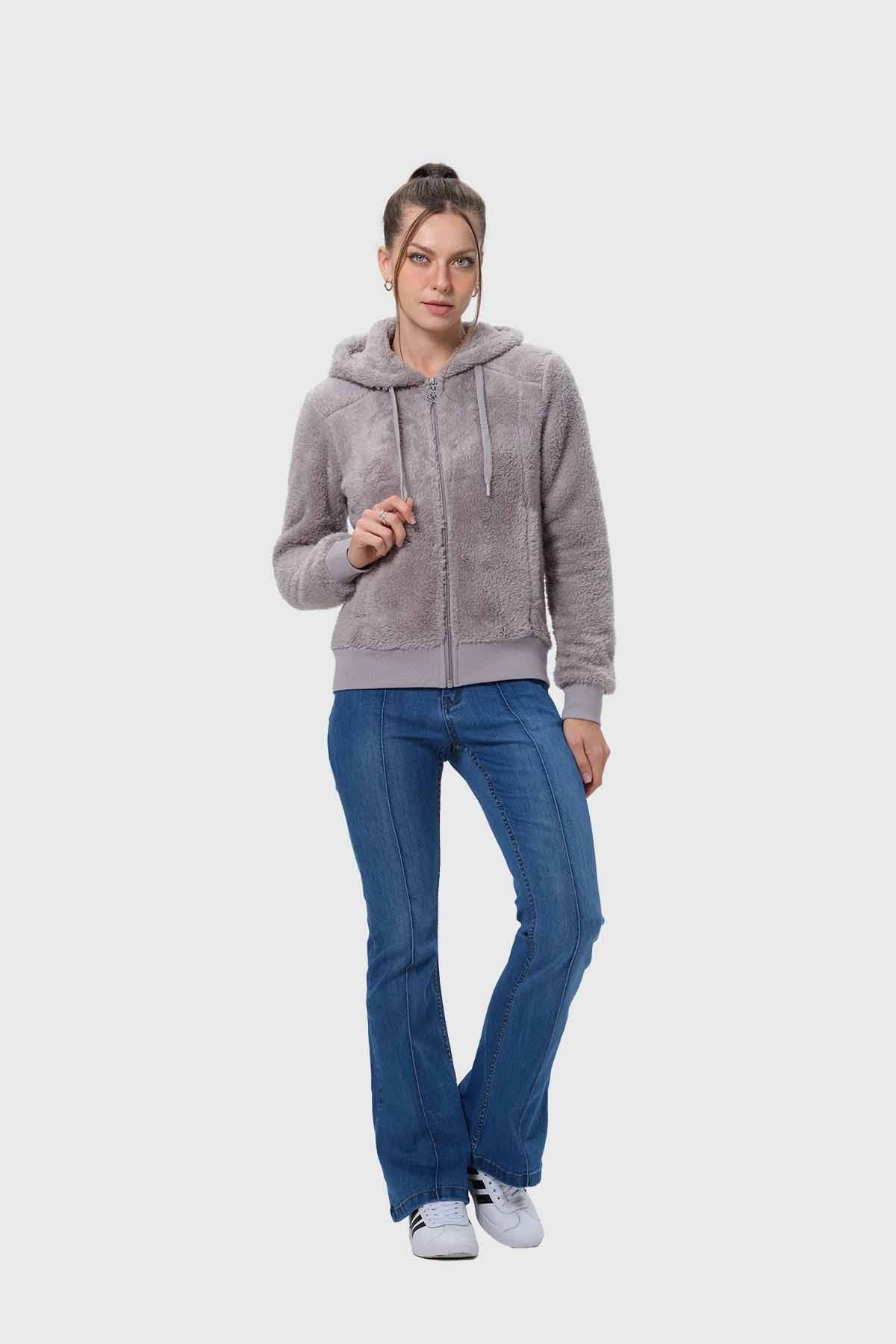 Polar Mujer Peludo Gris