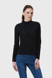 Sweater Mujer Con Textura Negro