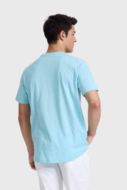 Polera Hombre Long Fit Básica Turquesa