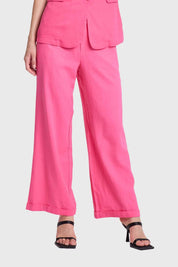 PANTALÓN MUJER LINO SASTRERO DOBLADILLO ROSADO