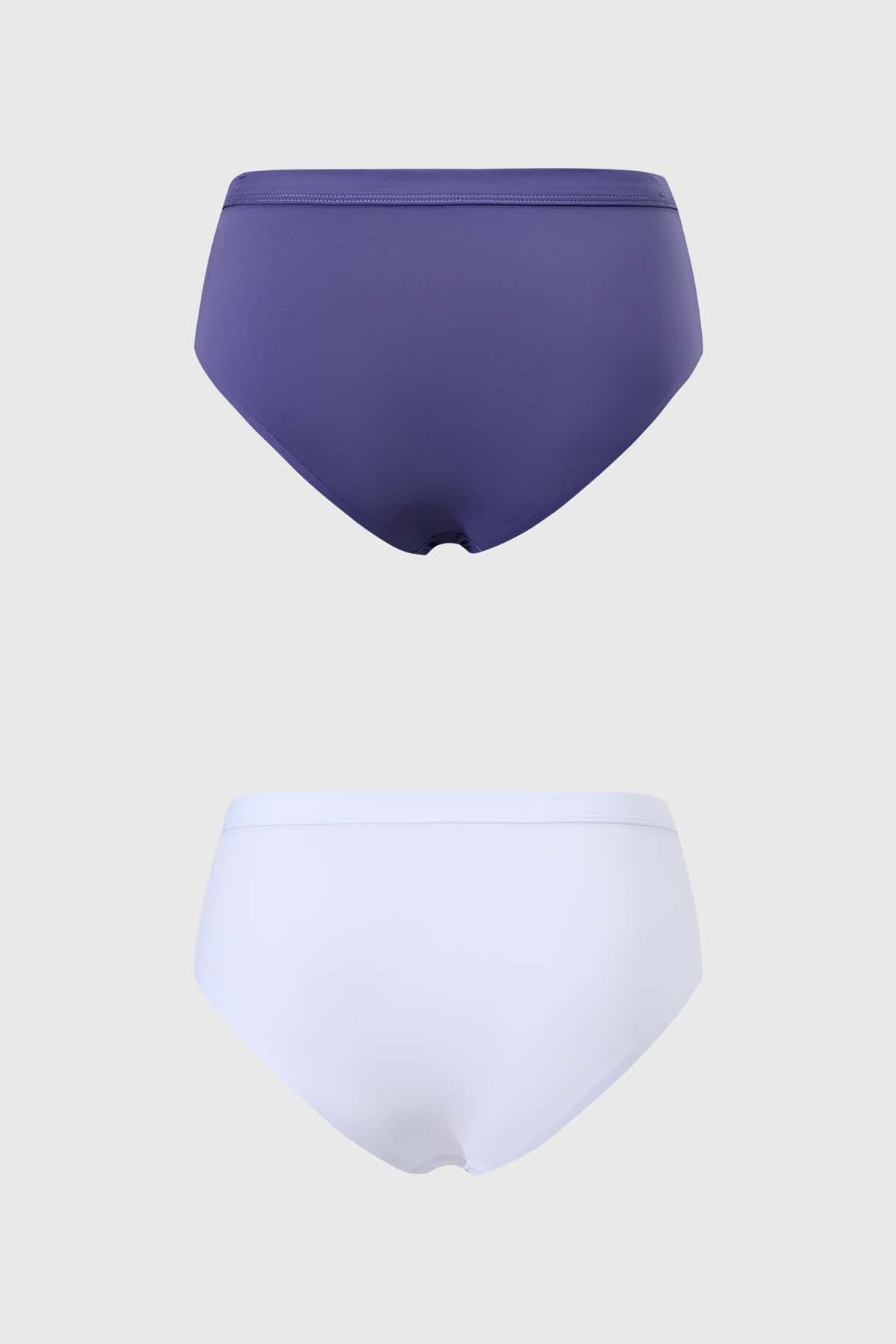 Calzón Mujer Bipack Detalle Encaje Azul