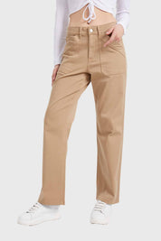 Jeans Mujer Recto Camel